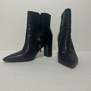 Black Leather Ankle Boots